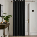 Fusion Strata Single Panel Eyelet Door Curtain in Black