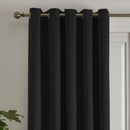 Fusion Strata Single Panel Eyelet Door Curtain in Black
