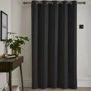 Fusion Strata Single Panel Eyelet Door Curtain in Black