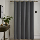 Fusion Strata Single Panel Eyelet Door Curtain in Charcoal