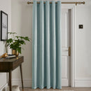 Fusion Strata Single Panel Eyelet Door Curtain in Duck Egg