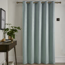 Fusion Strata Single Panel Eyelet Door Curtain in Duck Egg