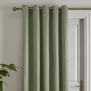 Fusion Strata Single Panel Eyelet Door Curtain in Green