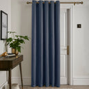 Fusion Strata Single Panel Eyelet Door Curtain in Navy