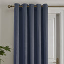 Fusion Strata Single Panel Eyelet Door Curtain in Navy