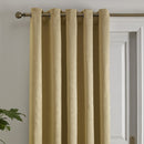 Fusion Strata Single Panel Eyelet Door Curtain in Ochre