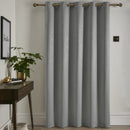 Fusion Strata Single Panel Eyelet Door Curtain in Silver