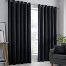 Fusion Strata Eyelet Curtains in Black