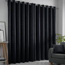 Fusion Strata Eyelet Curtains in Black