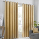 Fusion Strata Eyelet Curtains in Ochre