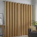 Fusion Strata Eyelet Curtains in Ochre