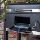 Samuel Alexander 115x46x106cm Black Steel Portable Rectangular BBQ Trolley with Thermometer Gauge and Cover