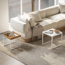 HOMCOM Modern Coffee Table Set Square Nest of Tables for Small Space