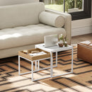HOMCOM Modern Coffee Table Set Square Nest of Tables for Small Space