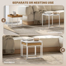 HOMCOM Modern Coffee Table Set Square Nest of Tables for Small Space
