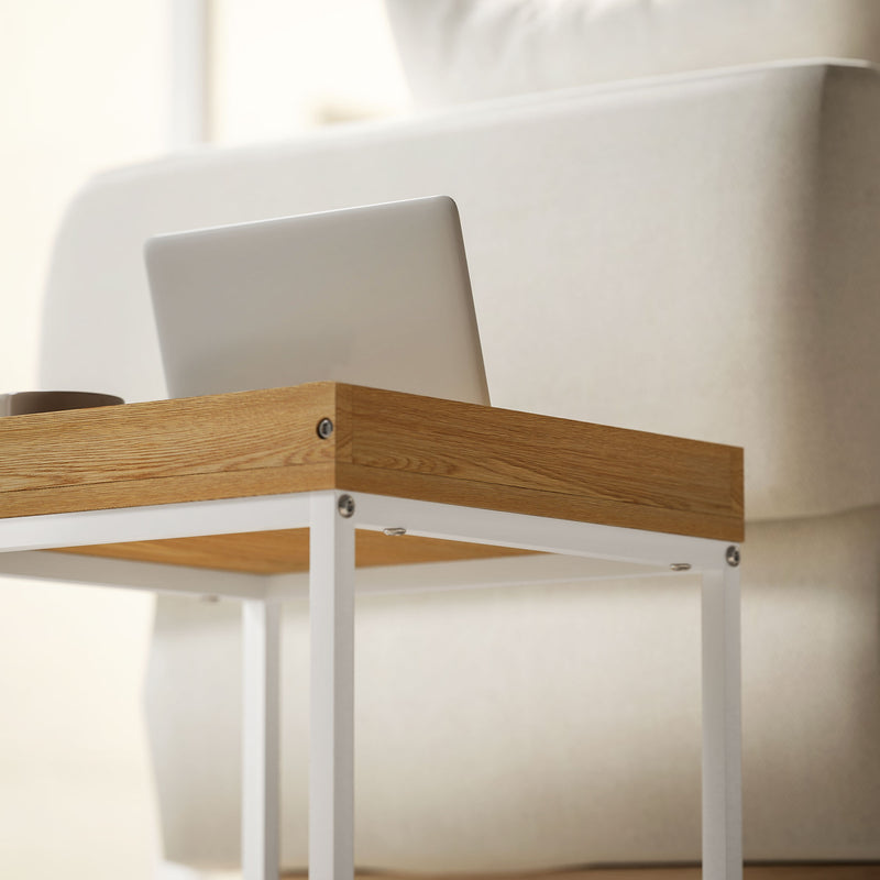 HOMCOM Modern Coffee Table Set Square Nest of Tables for Small Space