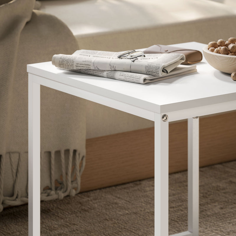 HOMCOM Modern Coffee Table Set Square Nest of Tables for Small Space