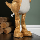 70cm Tall Gold Plush Santa-Saurus Dino Standing Christmas Decoration with Santa Hat