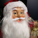 40cm Red Standing Santa Claus Indoor Decoration with Present and Green Sack