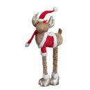 91cm Tall Plush Festive Golden Rudolph Christmas Decoration With Extendable Legs