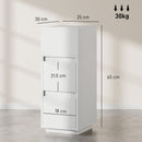 HOMCOM Slim Bedside Table, Bedside Cabinet with Open Shelf and 2 Drawers