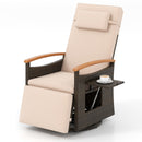 Outdoor 360° Swivel Rattan Recliner Chair With Adjustable Backrest And Footrest-Brown