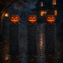 97cm x 1.2m Battery Powered Light up Halloween Pumpkin Fence with LEDs