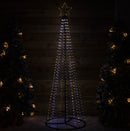 1.4m Light up Christmas Pyramid Cone Tree with 308 White & Warm White LEDs