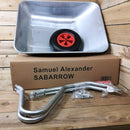 Samuel ALEXANDER 65 Litre 60kg Capacity Galvanised Metal Garden Cart Wheelbarrow - Heavy Duty Garden Wheelbarrows with Pneumatic Tyre
