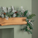 1.8m Snowy Christmas Garland with Pinecones 96 Tips and 50 Warm White LED Lights