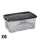 42L Clear Storage Box with Black Lid, Stackable and Nestable Design Storage Solution