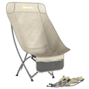Outsunny Camping Chair Portable With Side Pocket Khaki