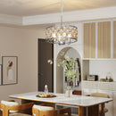 HOMCOM Ceiling Light With Adjustable Height, Modern Crystal Chandelier