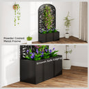 Outsunny Metal Raised Garden Bed with Trellis, Outdoor Elevated Planter Box