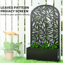 Outsunny Metal Raised Garden Bed with Trellis, Outdoor Elevated Planter Box