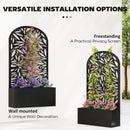 Outsunny Metal Raised Garden Bed with Trellis, Outdoor Elevated Planter Box