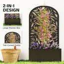 Outsunny Metal Raised Garden Bed with Trellis, Outdoor Elevated Planter Box