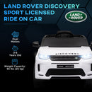 AIYAPLAY Land Rover Licensed Kids Electric Car W/ Remote Music - White/Black