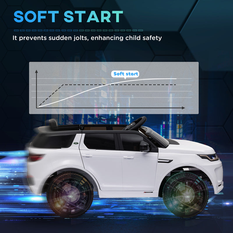 AIYAPLAY Land Rover Licensed Kids Electric Car W/ Remote Music - White/Black