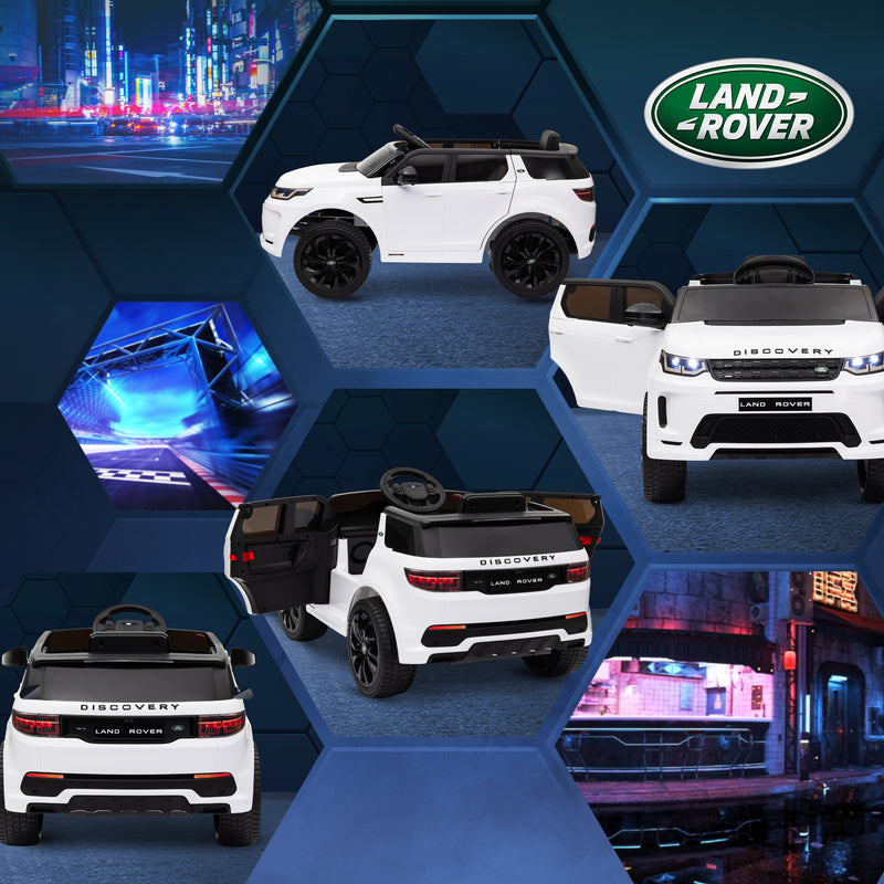 AIYAPLAY Land Rover Licensed Kids Electric Car W/ Remote Music - White/Black