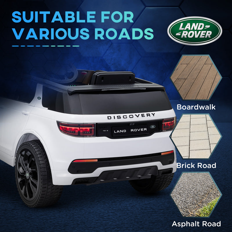 AIYAPLAY Land Rover Licensed Kids Electric Car W/ Remote Music - White/Black