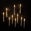 Set of 10 15cm Floating White LED Battery Candles in Warm White with Remote Control