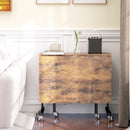 HOMCOM Mobile Drop Leaf Table, Folding Kitchen Table with 6 Wheels