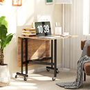 HOMCOM Mobile Drop Leaf Table, Folding Kitchen Table with 6 Wheels