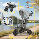 AIYAPLAY 6 in 1 Kids Trike, Toddler Tricycle with Parent Handle,