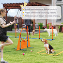 PawHut 7-Piece Dog Agility Equipment, Obstacle Training Course Kit, Orange