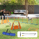 PawHut 7-Piece Dog Agility Equipment, Obstacle Training Course Kit, Orange
