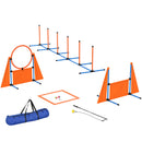PawHut 7-Piece Dog Agility Equipment, Obstacle Training Course Kit, Orange