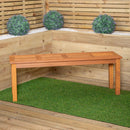 Outdoor 4 Person Rectangular Wooden Garden Dining Table, 2 Benches with Black Parasol and Base Set