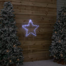 60cm Light Up Metal Hanging Christmas Star Decoration With 280 White LEDs